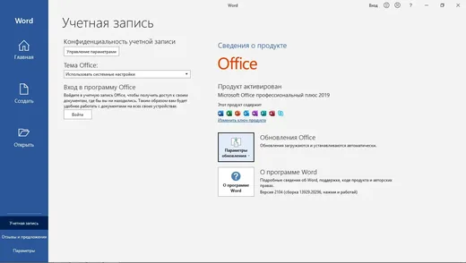 Интерфейс Microsoft Word 2024